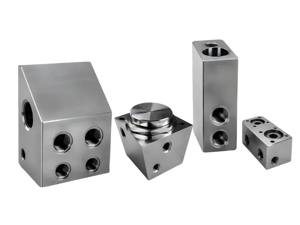 Precision machined hydraulic valve block by ORISE MACHINERY